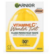 Garnier SkinActive Vitamine C – Wonder Tint – Fluide Perfecteur Teinté SPF 50+ – Teinte Medium – 40 ml.